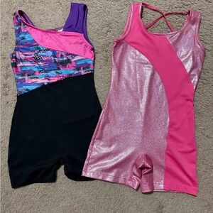 Danskin Black/Purple  and pink metallic leotard Athletic Wear gymnastics